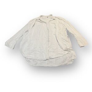 Free People White Button-Up Blouse